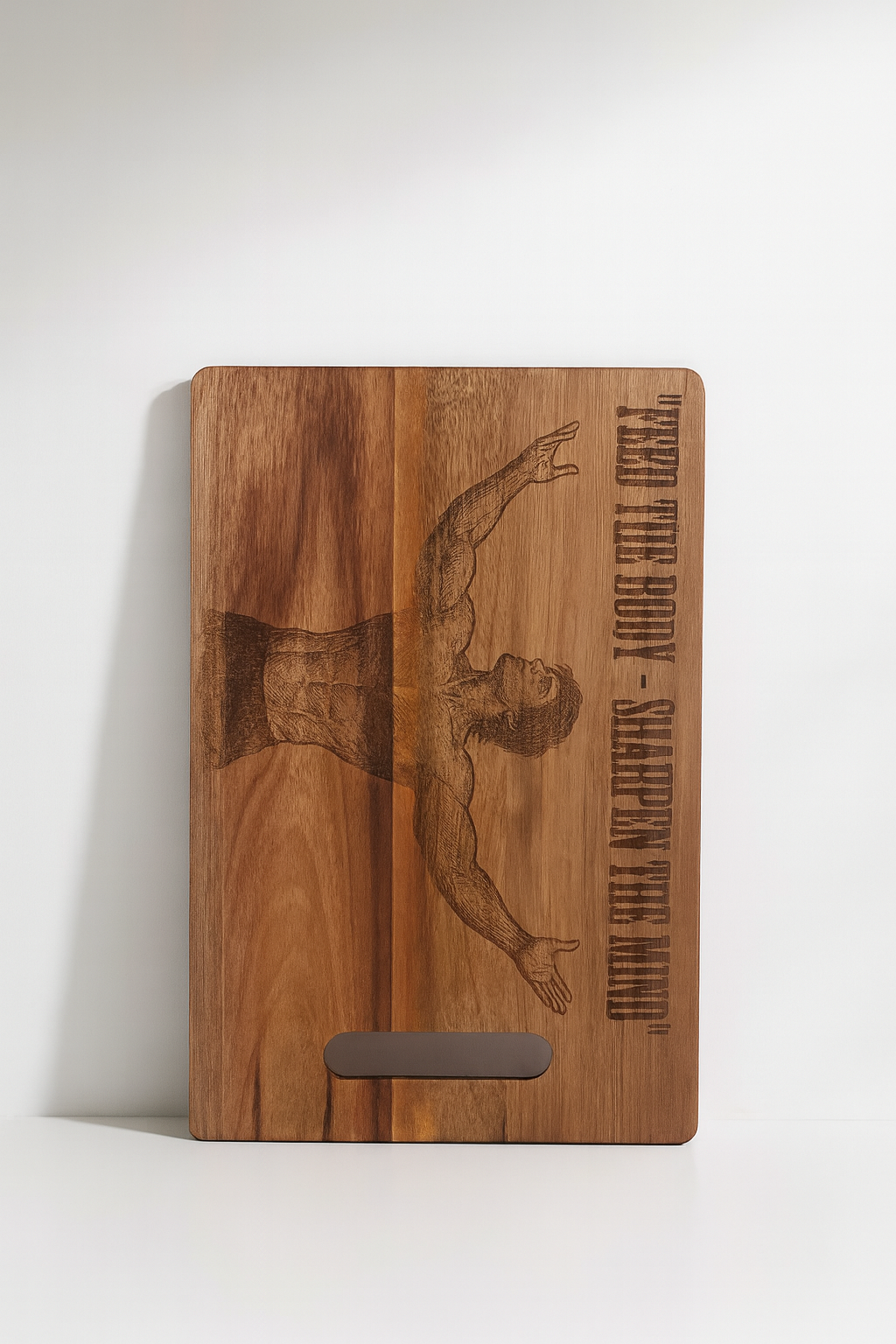 [Preorder] "Feed the body - Sharpen the mind" Acacia Wooden Cuttingboard